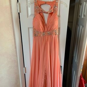 Peach Prom Dress. Size 10. Only worn once.